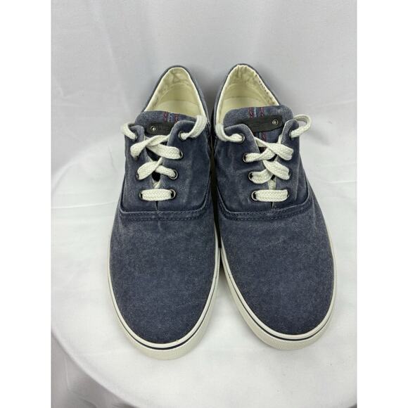 LL Bean Sunwashed Canvas Sneakers • NEW (no box) • Blue and White Women's 9 - Picture 3 of 11